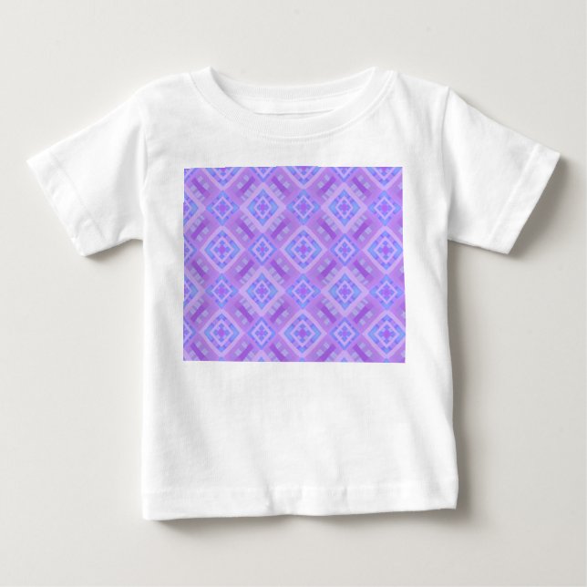 Diamond Check Patchwork - Lilac Blue 1 T Shirt (Framsida)