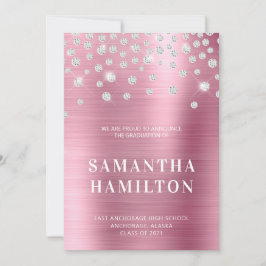 Diamond Confetti Rosa Ombre Foil Studenten Meddelande