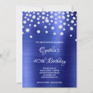 Diamond Confetti Sapphire Satin Foil Ombre Inbjudningar