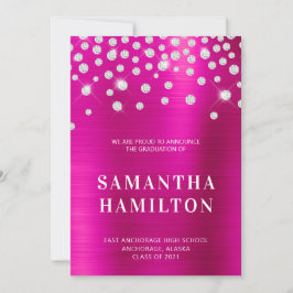 Diamond Confetti Shock rosa Ombre Foil Studenten Meddelande