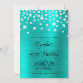 Diamond Confetti Turcos Satin Foil Ombre Inbjudningar
