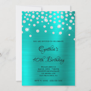 Diamond Confetti Turcos Satin Foil Ombre Inbjudningar