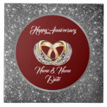 Diamond Customize Wedding Rings Silver Anniversary Kakelplatta<br><div class="desc">Diamond Customize Wedding Rings Silver Anniversary ceramic tile - Customized And Personalized Product - (Type BOKI412 in the site search (browser) to see the offer of all my creations. Thanks. ) - See my other products and collections, choose a gift for you and your dear ones. Thanks for buying in...</div>