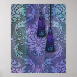 Diamond Damask, MARROCCO i Teal och Lila Poster