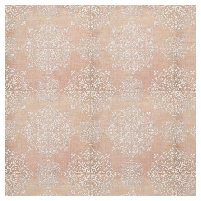 Diamond Damask Snöre Peach Fabric Material Tyg (Provkarta)
