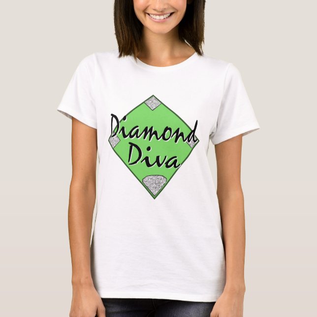 Diamond Diva Softball T Shirt (Framsida)