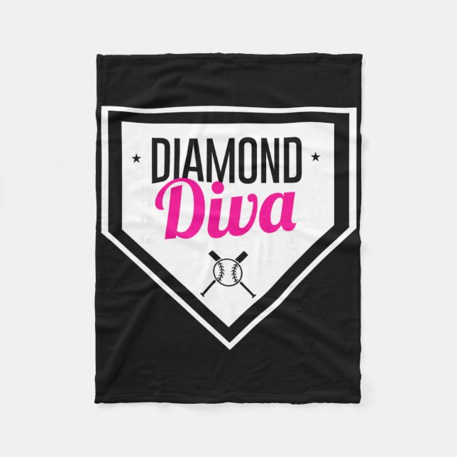 Diamond Diva Softll Sports Sell Team Mvp Tee  Fleecefilt (Framsidan)
