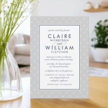Diamond Dot Wedding bjudande | Grått och marin