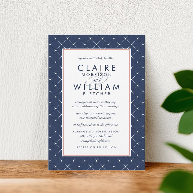 Diamond Dot Wedding bjudande | Koral och flotta Inbjudningar (Skapare uppladdad)