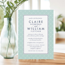Diamond Dot Wedding bjudande | Mint och Navy