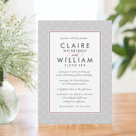 Diamond Dot Wedding bjudande | Plum och Grått Inbjudningar