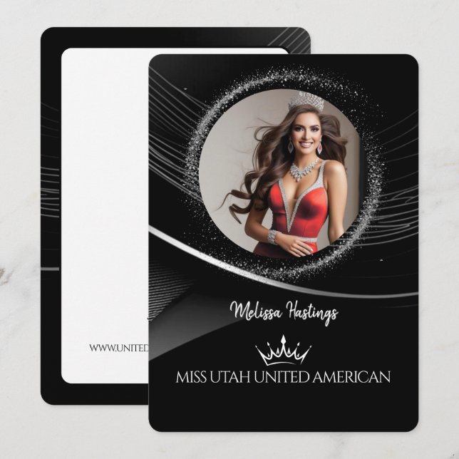 Diamond Dust Premium Pageant Promo Card Inbjudningar (Fram/baksida)
