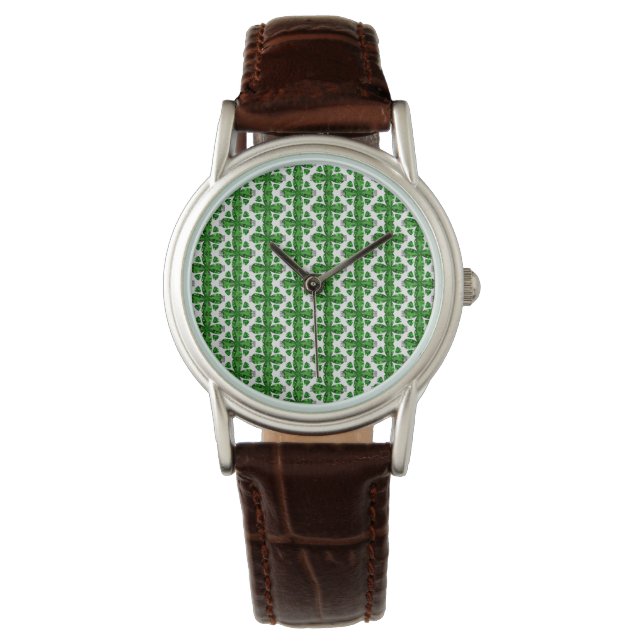 Diamond & Emerald Gemstone Art, Grönt Armbandsur (Framsida)