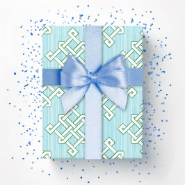 Diamond Endless Knot in Green and Aqua Presentpapper