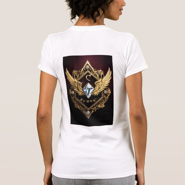"Diamond Faith LLC Logotyp T-Shirt - Elegance, Gra (Baksida)
