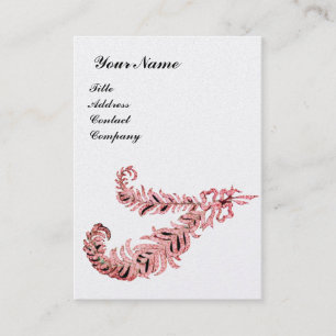 DIAMOND FEATHERS MONOGRAM, rosa, guld metalliska Visitkort