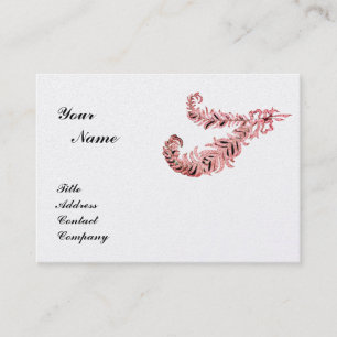 DIAMOND FEATHERS MONOGRAM ,rosa ,silver, platina Visitkort