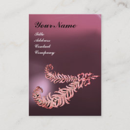 DIAMOND FEATHERS MONOGRAM Rosa Violet Lila Visitkort