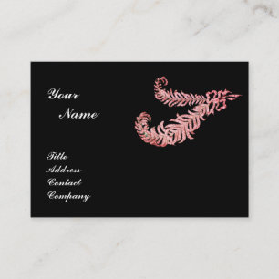 DIAMOND FEATHERS MONOGRAM, rosa Visitkort