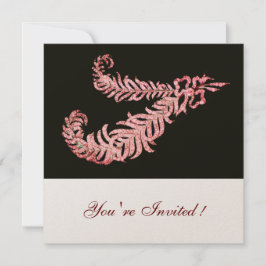 DIAMOND FEATHERS,Rosa Champagne Metallic Inbjudningar