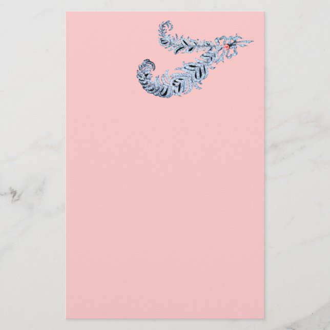 DIAMOND FEATHERS ,rosa,Svart och vitt Brevpapper (Framsida)