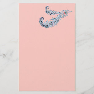 DIAMOND FEATHERS,rosa,svart och vitt pappert Brevpapper