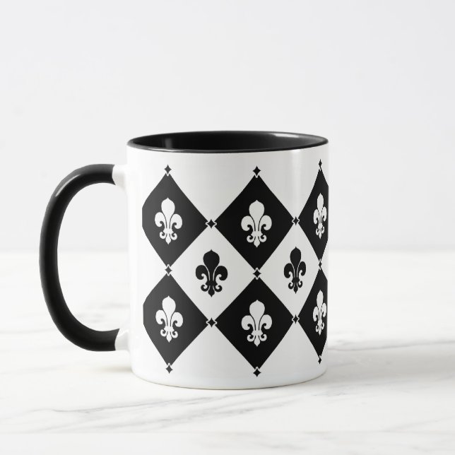 Diamond Fleur De Lis Mönster Mugg (Vänster)