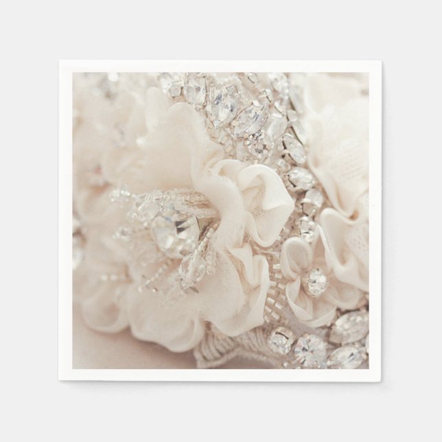Diamond Flower Napkins Oh Söt Pappersservett (Framsidan)