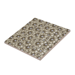 Diamond Flowers Ceramic Tile - Luxury Kakelplatta