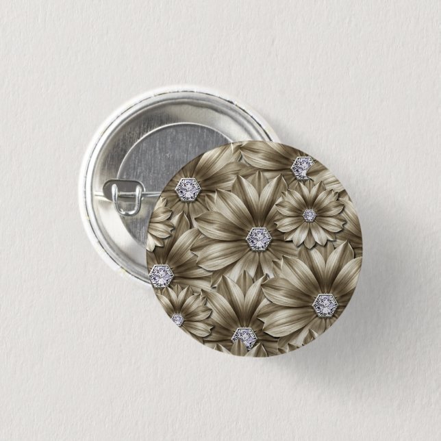 Diamond Flowers-knapp Knapp (Framsida & baksida)