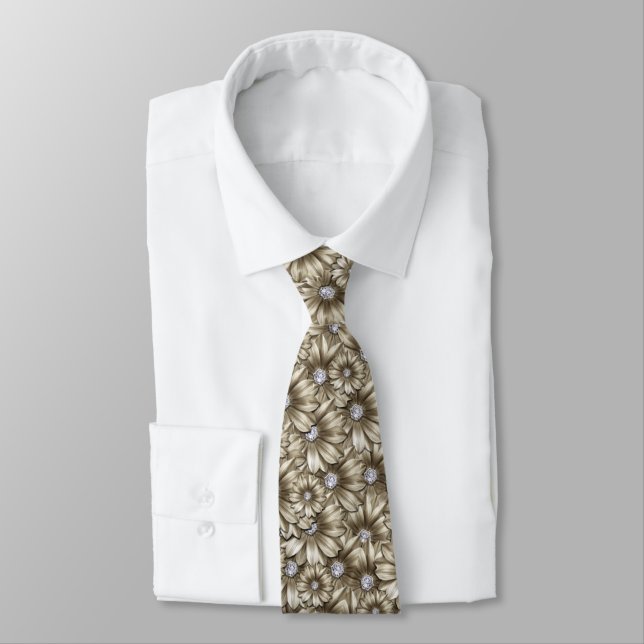 Diamond Flowers Neck Tie Slips (Bunden)
