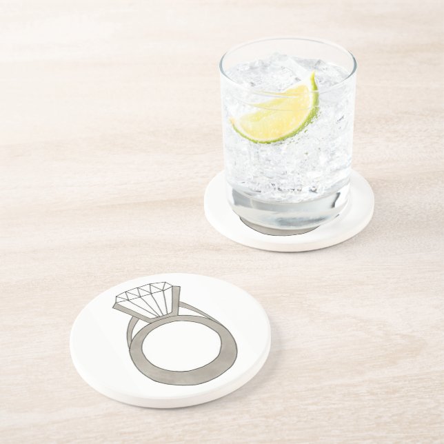 Diamond Förlovning Ring Bling Fashionista Bride Underlägg (Sidan)