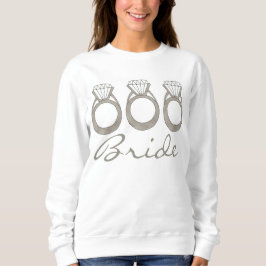 Diamond Förlovning Ring Bröllop BRIDE Sweatshirt Tröja
