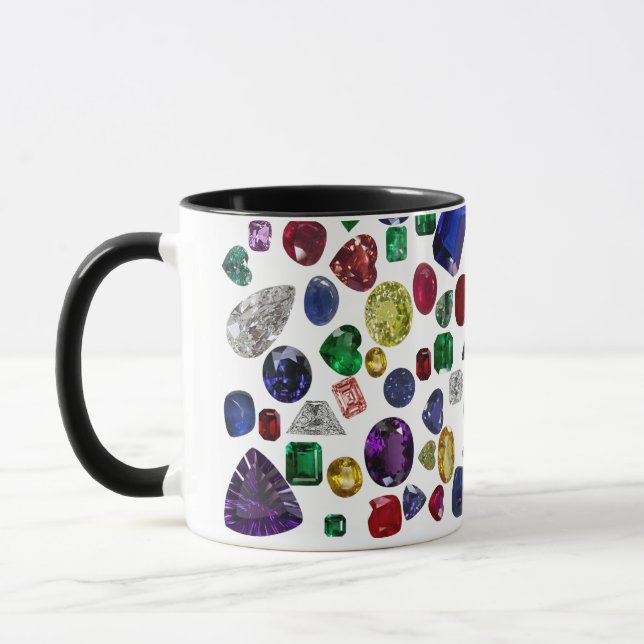 Diamond & Gemstone All Rainbow färg Coffee Mugg (Vänster)