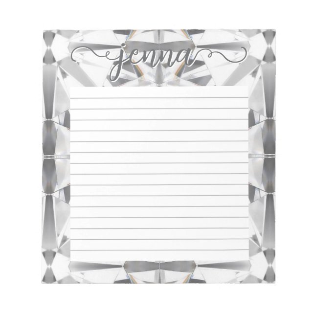 Diamond Gemstone Linten Personlig Anteckningsblock (Framsida)