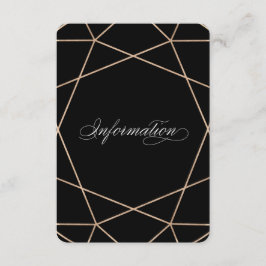 Diamond Gemstone Modern Geometric Bröllop Info Tilläggskort