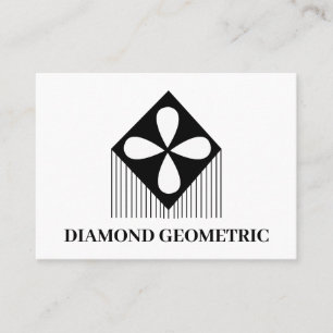 Diamond Geometric Mönster Black and White Visitkort