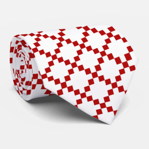 Diamond Geometric Red & White Tie Slips