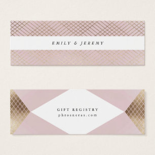 Diamond Geometric Rosa Guld Gatsby Gift Register Litet Visitkort