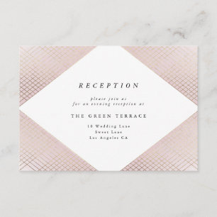 Diamond Geometric Rosa Guld Gatsby Reception Tilläggskort