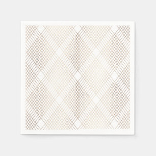 Diamond Geometric White Guld Bröllop Bord Napkins Pappersservett