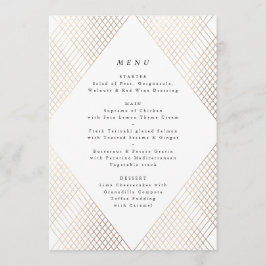 Diamond Geometric White Guld Gatsby Bröllop Menu Meny