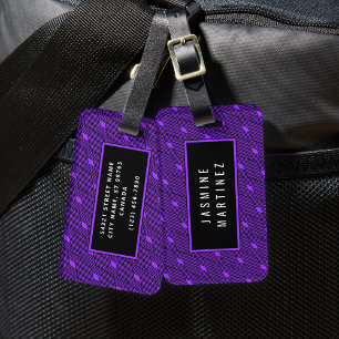 Diamond Geometry Mönster Luggage Tag (Lila) Bagagebricka