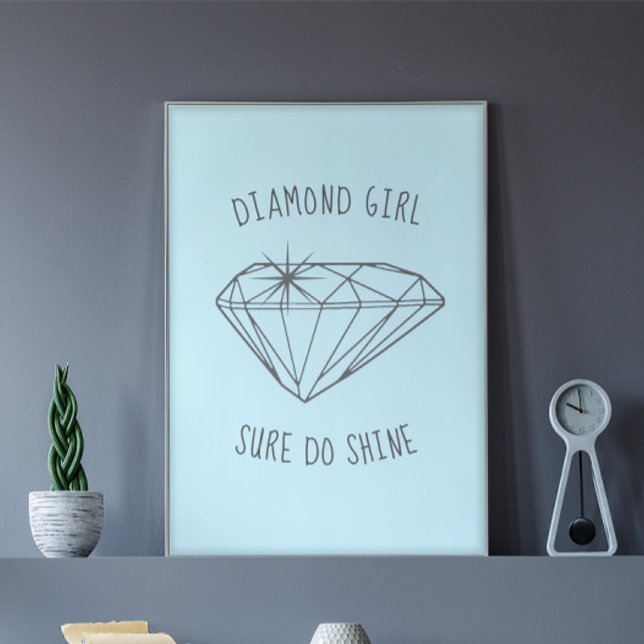 Diamond Girl Shine Aqua Poster (Skapare uppladdad)