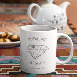 Diamond Girl Shine Personlig Kaffemugg