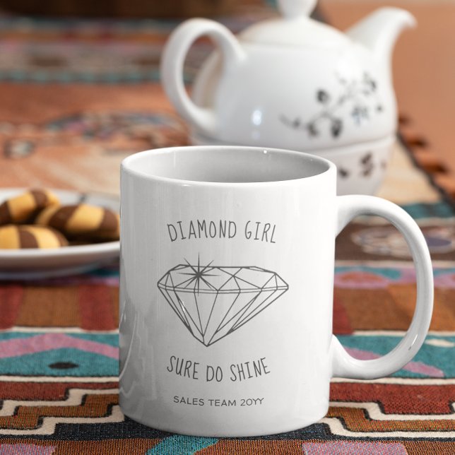 Diamond Girl Shine Personlig Kaffemugg (Skapare uppladdad)