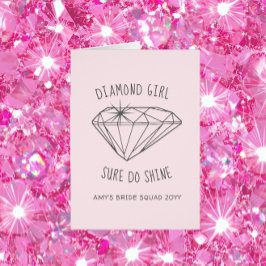 Diamond Girl Shine Personlig Tack Hälsningskort