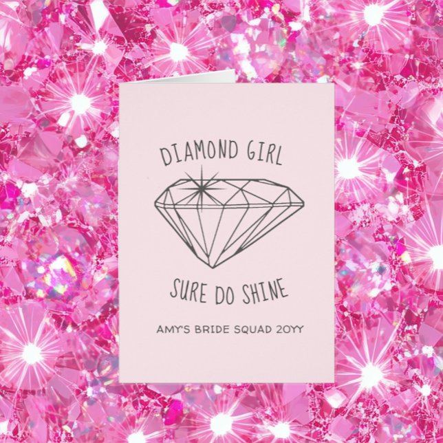 Diamond Girl Shine Personlig Tack Hälsningskort (Skapare uppladdad)