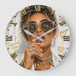 Diamond Glam Luxury Glamorous Woman Portrait Stor Klocka