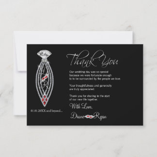 Diamond Glass Slipper Thank You Card Tack Kort